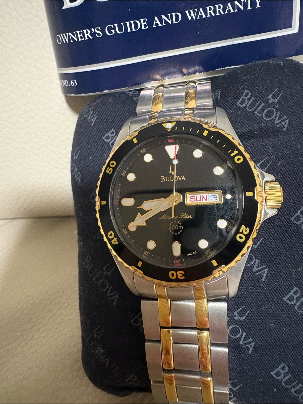 Bulova Two-Tone Gold and Silver Watch with Black Dial - Picture 2 of 10